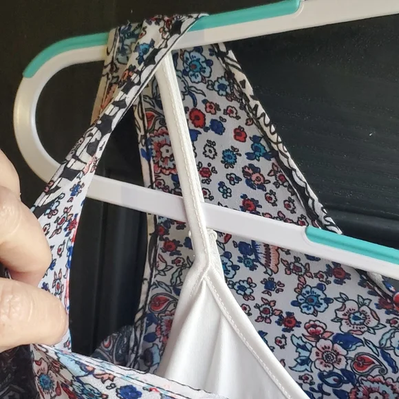 New Directions Boho Cold Shoulder Ditsy Floral Slipon Dress S Very Sheer… - Picture 15 of 17